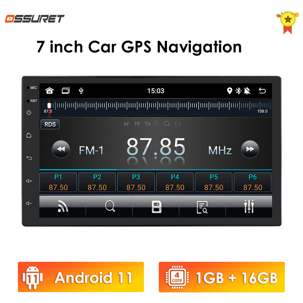 7 inch Double 2Din Touch Screen Android 10 Car Gps black-abs+pc