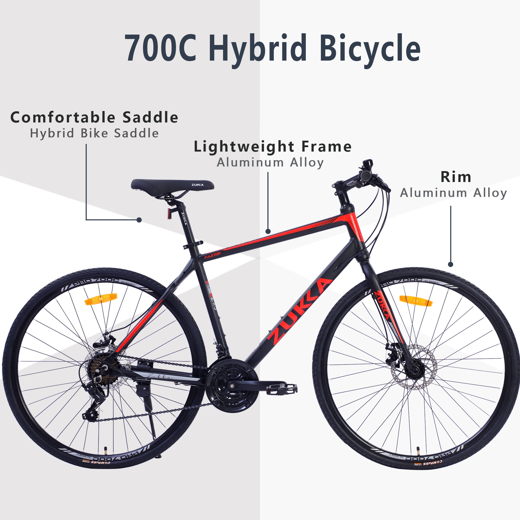 21 Speed Hybrid bike Disc Brake 700C Road Bike For men
