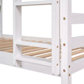 Twin Over Twin Bunk Beds With Bookcase Headboard, Solid Wood Bed Frame With Safety Rail And Ladder, Kids Teens Bedroom, Guest Room Furniture, Can Be Converted Into 2 Beds, White White Pine