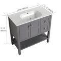 Bathroom Vanity With Soft Close Drawers and Gel 2-rock grey-2-soft close