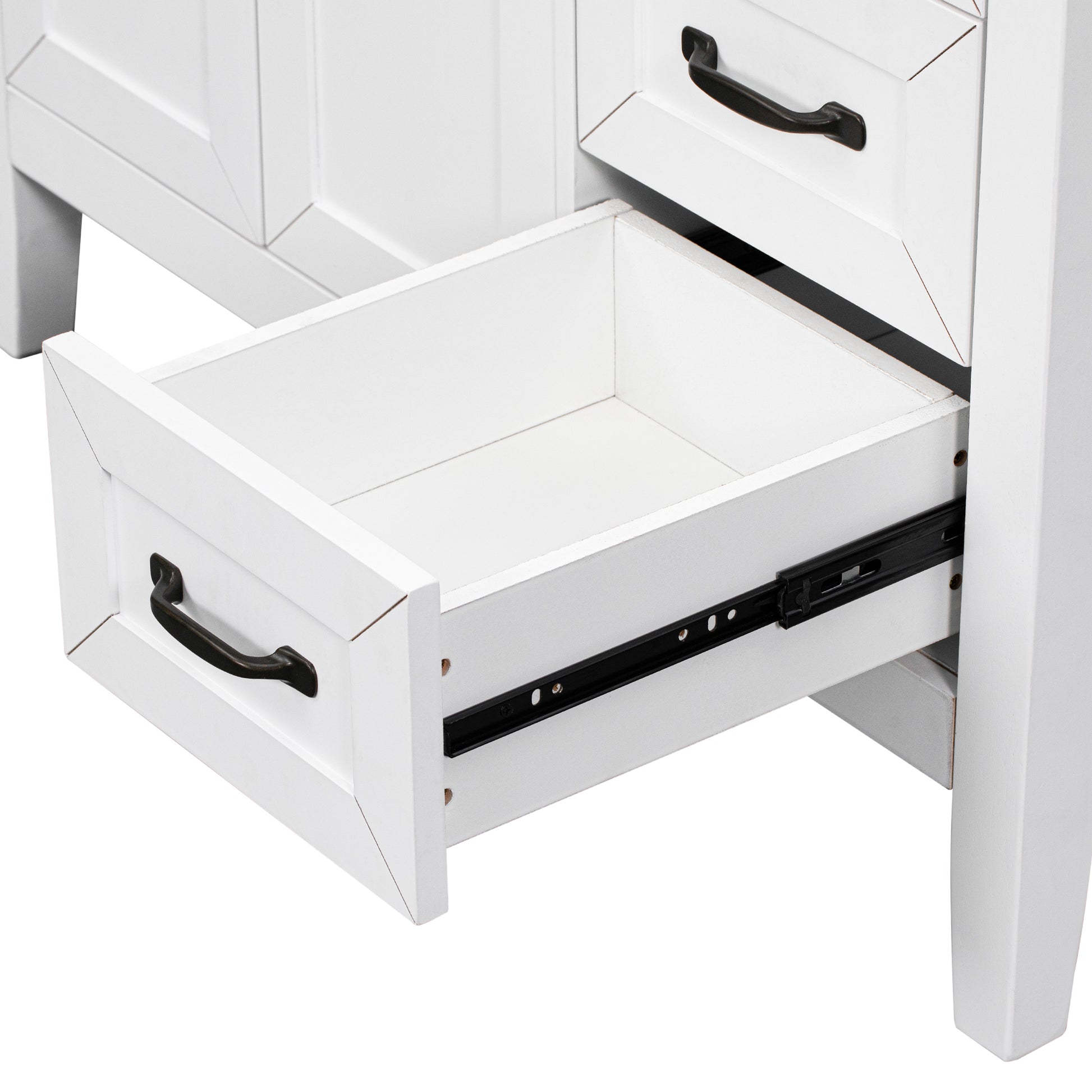 36" Bathroom Vanity Without Sink, Cabinet Base Only, Bathroom Cabinet With Drawers, Solid Frame And Mdf Board, White White Solid Wood Mdf