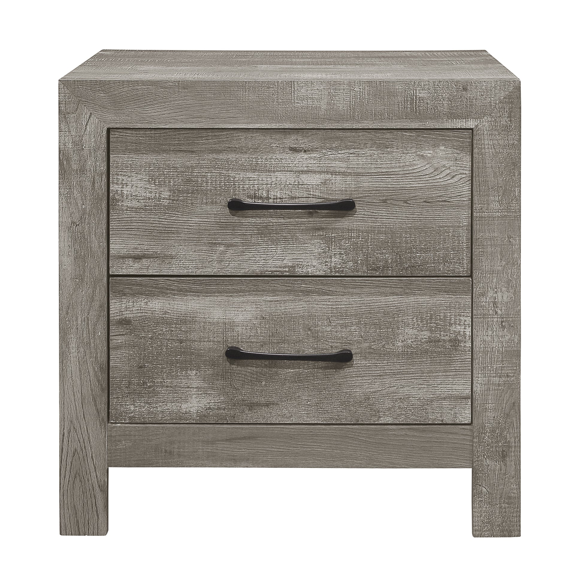 Rustic Style Gray Finish 1Pc Nightstand Of 2X Drawers Transitional Design Bedroom Furniture Gray 2 Drawers Bedroom Rustic Wood