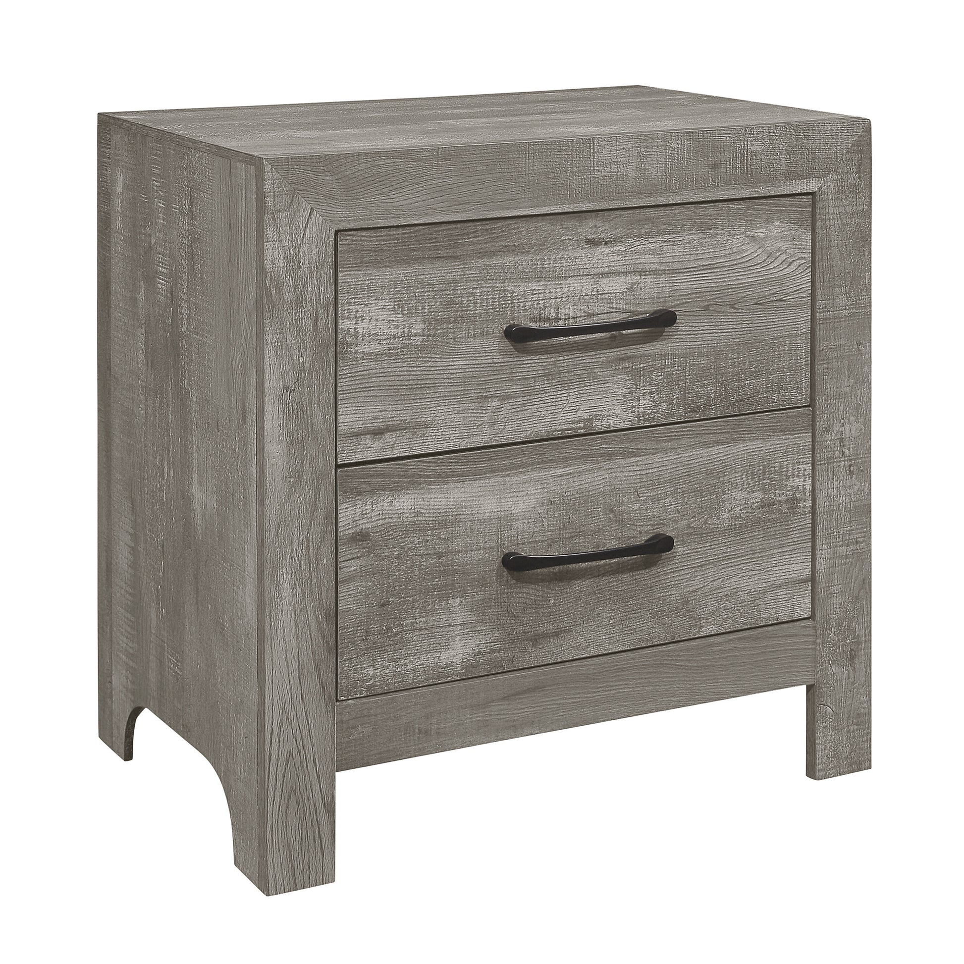 Rustic Style Gray Finish 1Pc Nightstand Of 2X Drawers Transitional Design Bedroom Furniture Gray 2 Drawers Bedroom Rustic Wood