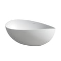 63Inch Solid Surface Bathtub For Bathroom White Oval Bathroom Freestanding Tubs Matte 61 69 In Modern Soaking Center Solid Surface Solid Surface