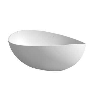 63Inch Solid Surface Bathtub For Bathroom - White