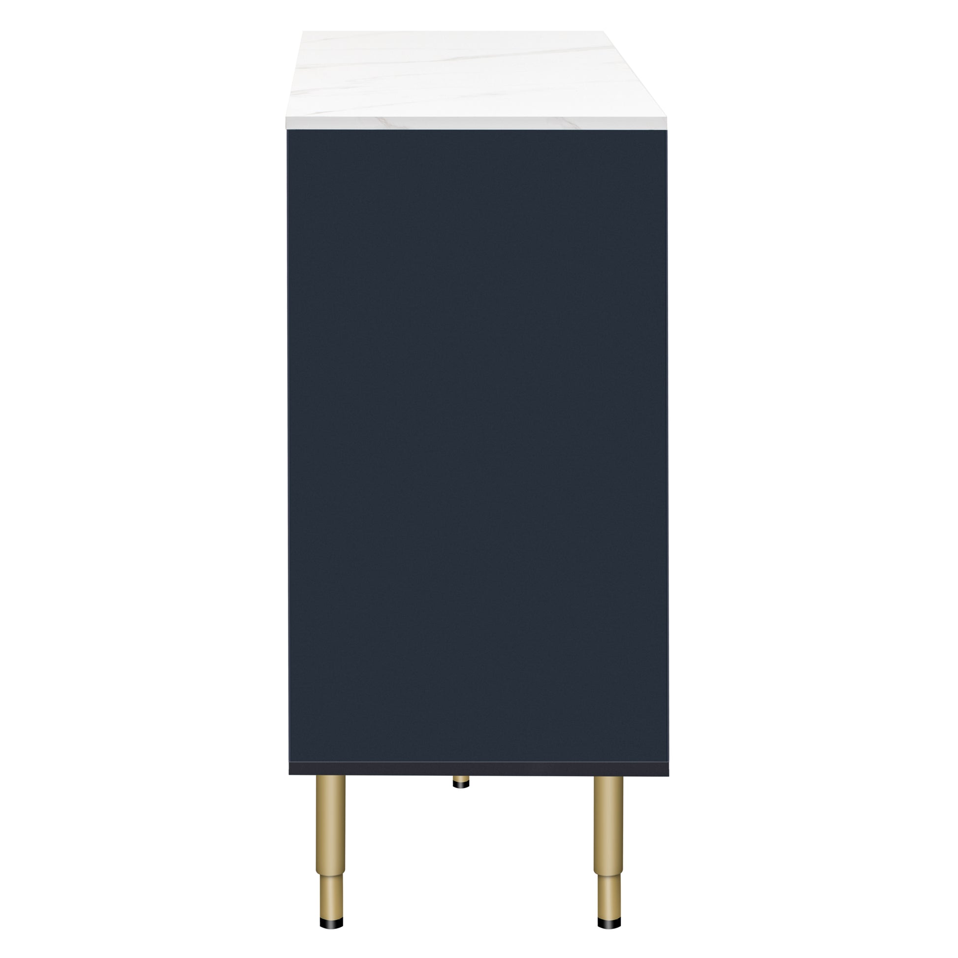 Modern Sideboard MDF Buffet Cabinet Marble navy blue-mdf+glass