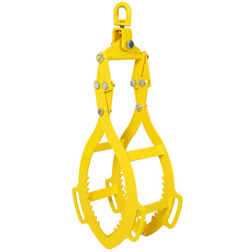 4 Claw Timber Log Lifting Logging Tongs Grabber Tong 32" Yellow Steel