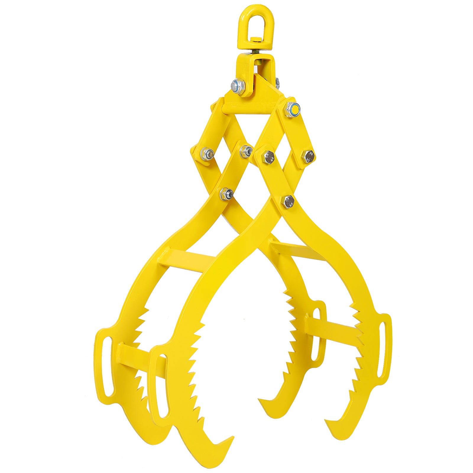 4 Claw Timber Log Lifting Logging Tongs Grabber Tong 28", Heavy Duty Solid Steel Yellow Steel