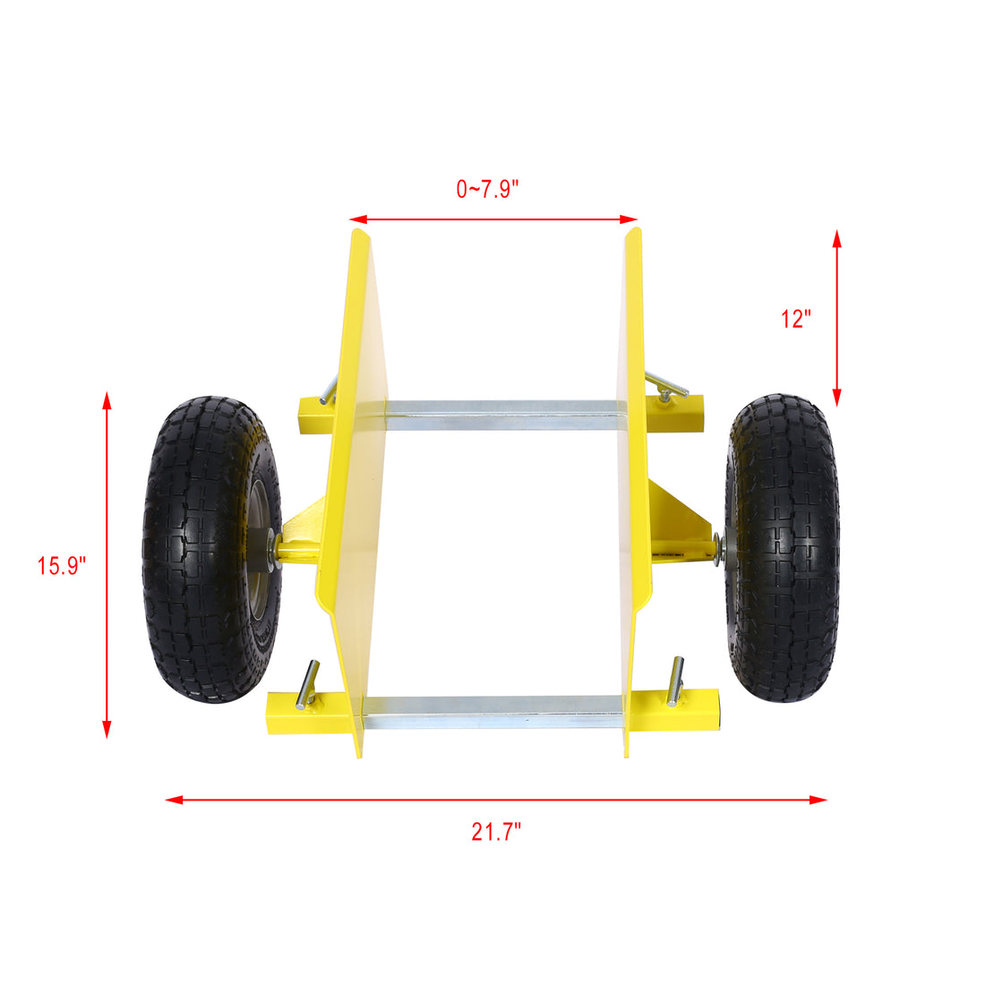 600Lb Panel Dolly10In. Pneumatic Wheels,Yellow Yellow Metal