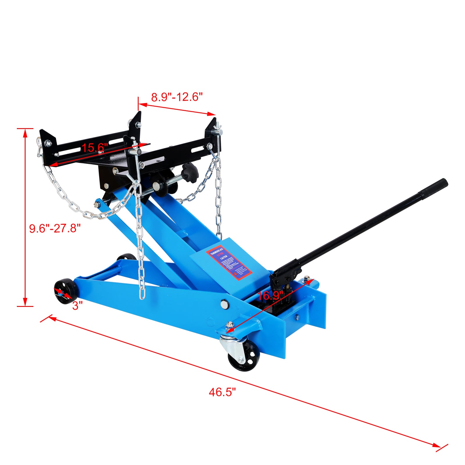 Hydraulic Transmission Service Jack,Flloor Jack 1 2Ton Capacity 1000Lb,Low Profile Blue Blue Steel