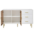 Modern Sideboard MDF Buffet Cabinet Marble white-mdf+glass