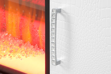 Sterling Tv Stand With Electric Fireplace In White White Solid Wood