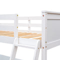 Twin Size Loft Bed With Shelves And Desk, Wooden Loft Bed With Desk White Old Sku:Lt000537Aak Twin White Solid Wood