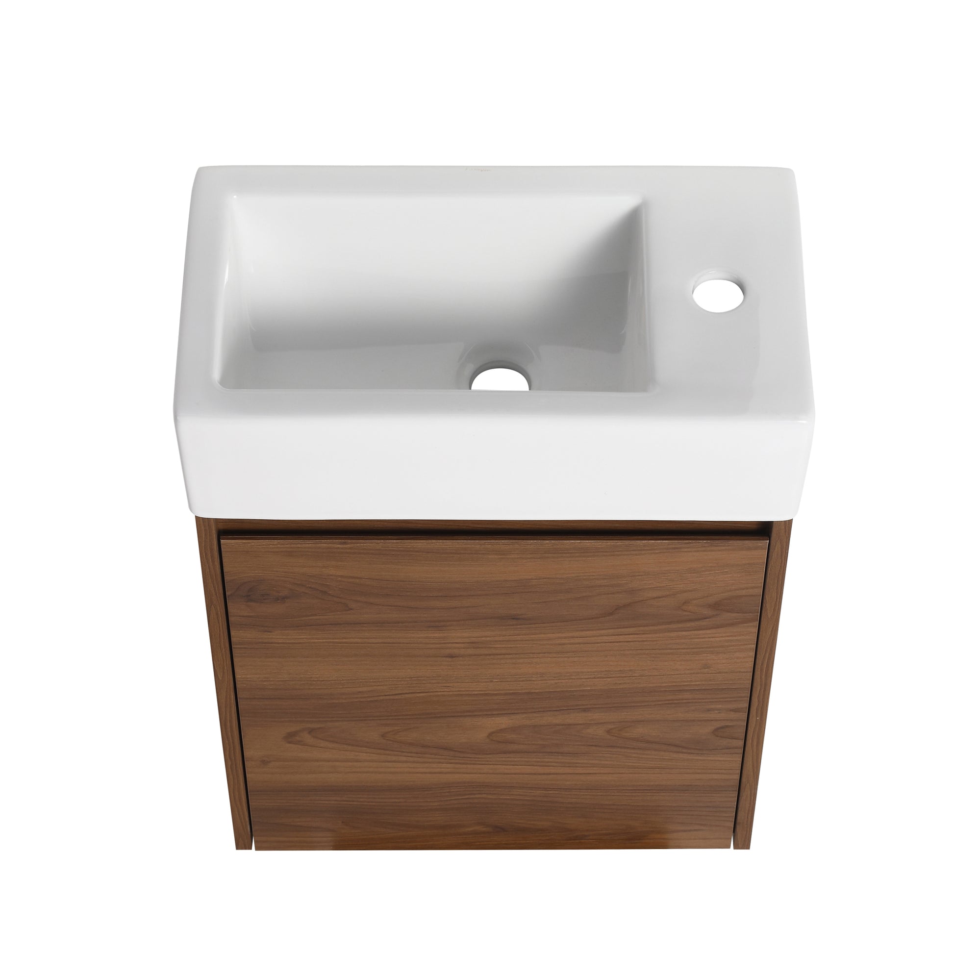 18 Inch Floating Small Bathroom Vanity With Single brown ebony-plywood