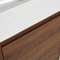 18 Inch Floating Small Bathroom Vanity With Single brown ebony-plywood