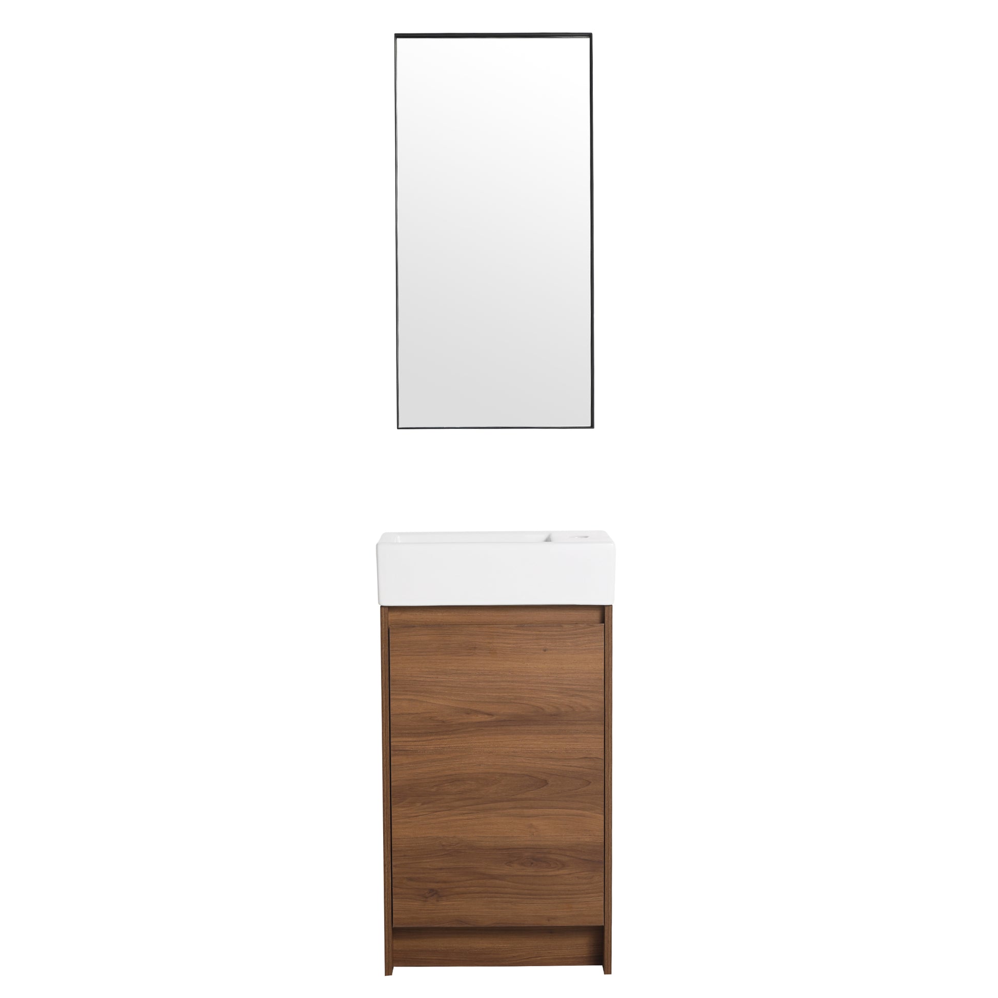 18 Inch Freestanding Bathroom Vanity With Single Sink brown ebony-1-bathroom-freestanding-plywood
