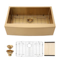 36 Gold Farmhouse Sink 36 Inch Kitchen Sink Stainless Steel 16 Gauge Apron Front Kitchen Sink Gold Stainless Steel