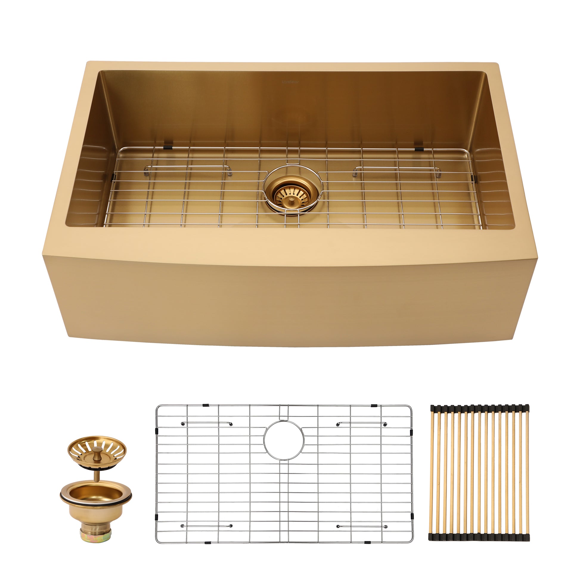 33 Gold Farmhouse Sink 33 Inch Kitchen Sink Stainless Steel 16 Gauge Apron Front Kitchen Sink Gold Stainless Steel