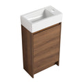 18 Inch Freestanding Bathroom Vanity With Single Sink, Soft Closing Doors, Suitable For Small Bathrooms Bvb03118Bre Brown Ebony 1 Bathroom Freestanding Plywood