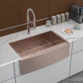 30 Rose Gold Farmhouse Sink 30 Inch Kitchen Sink Stainless Steel 16 Gauge Apron Front Kitchen Sink Rose Gold Stainless Steel