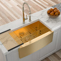 30 Gold Farmhouse Sink 30 Inch Kitchen Sink Stainless Steel 16 Gauge Apron Front Kitchen Sink Gold Stainless Steel