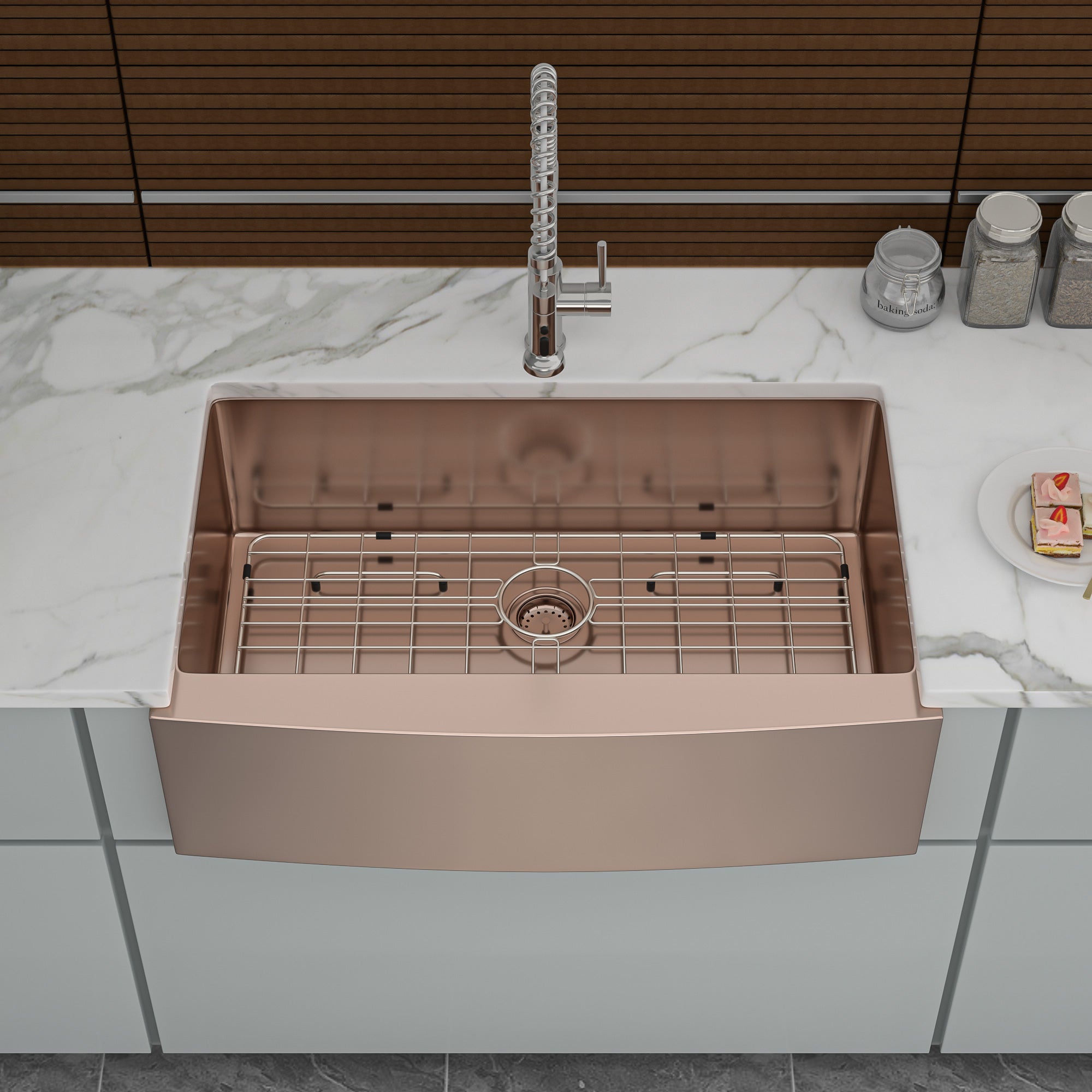 36 Rose Gold Farmhouse Sink 36 Inch Kitchen Sink Stainless Steel 16 Ga