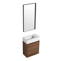 18 Inch Floating Small Bathroom Vanity With Single brown ebony-plywood