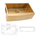 33 Gold Farmhouse Sink 33 Inch Kitchen Sink Stainless Steel 16 Gauge Apron Front Kitchen Sink Gold Stainless Steel