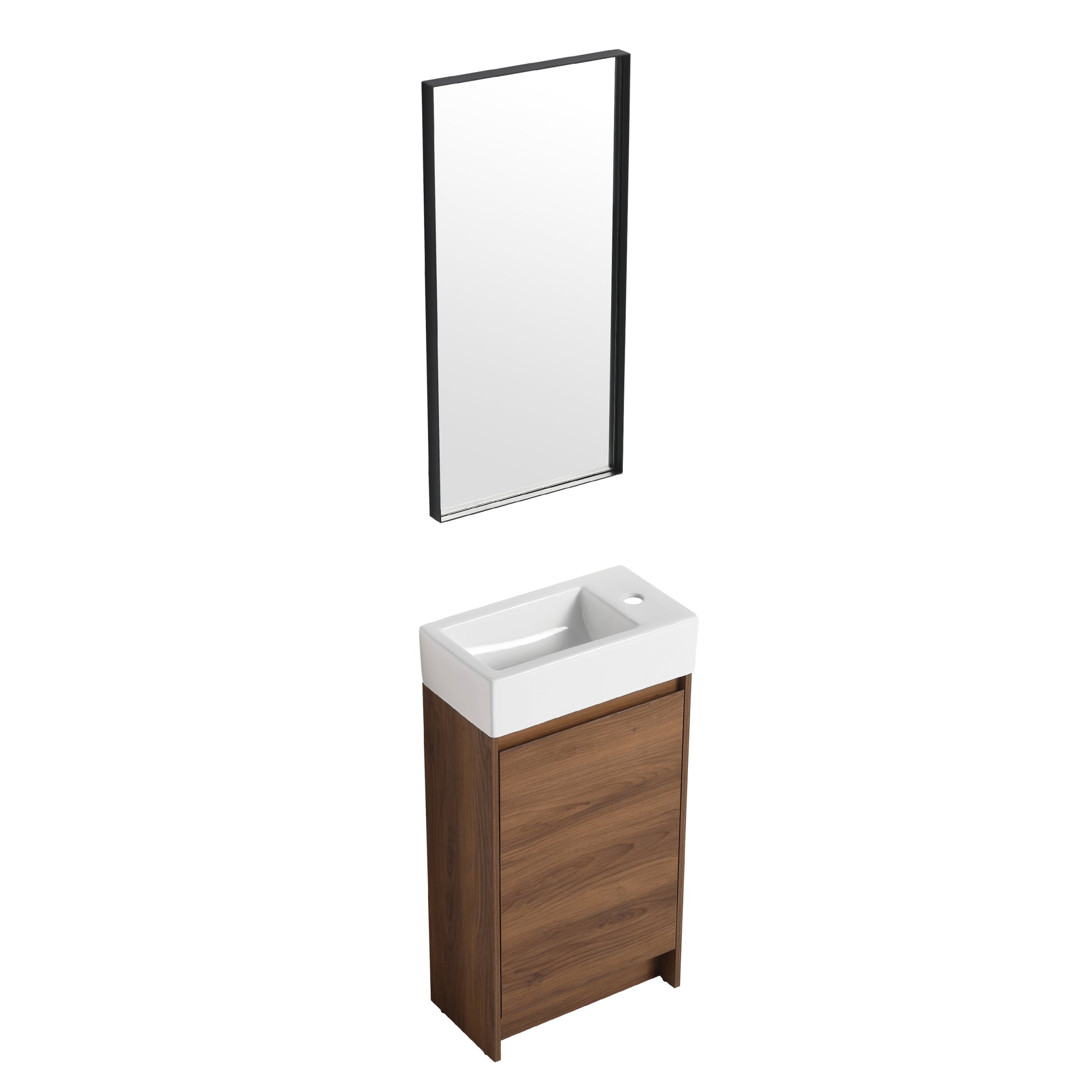 18 Inch Freestanding Bathroom Vanity With Single Sink brown ebony-1-bathroom-freestanding-plywood