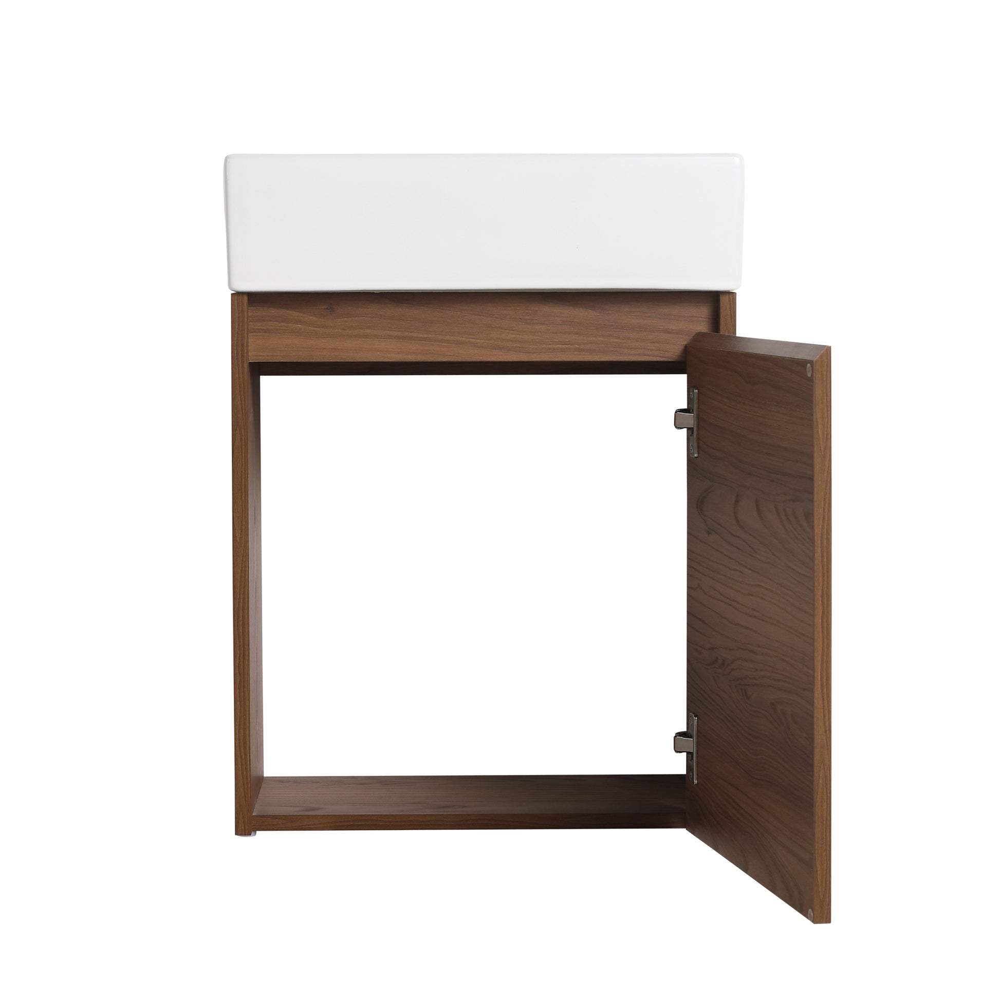 18 Inch Floating Small Bathroom Vanity With Single brown ebony-plywood