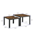 Nesting Coffee Table Set Of 2, Square Modern Stacking Table With Wood Finish For Living Room,Rustic Brown Rustic Brown Mdf