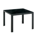 Nesting Coffee Table Set Of 2, Square Modern Stacking Table With Tempered Glass Finish For Living Room,Black Black Glass