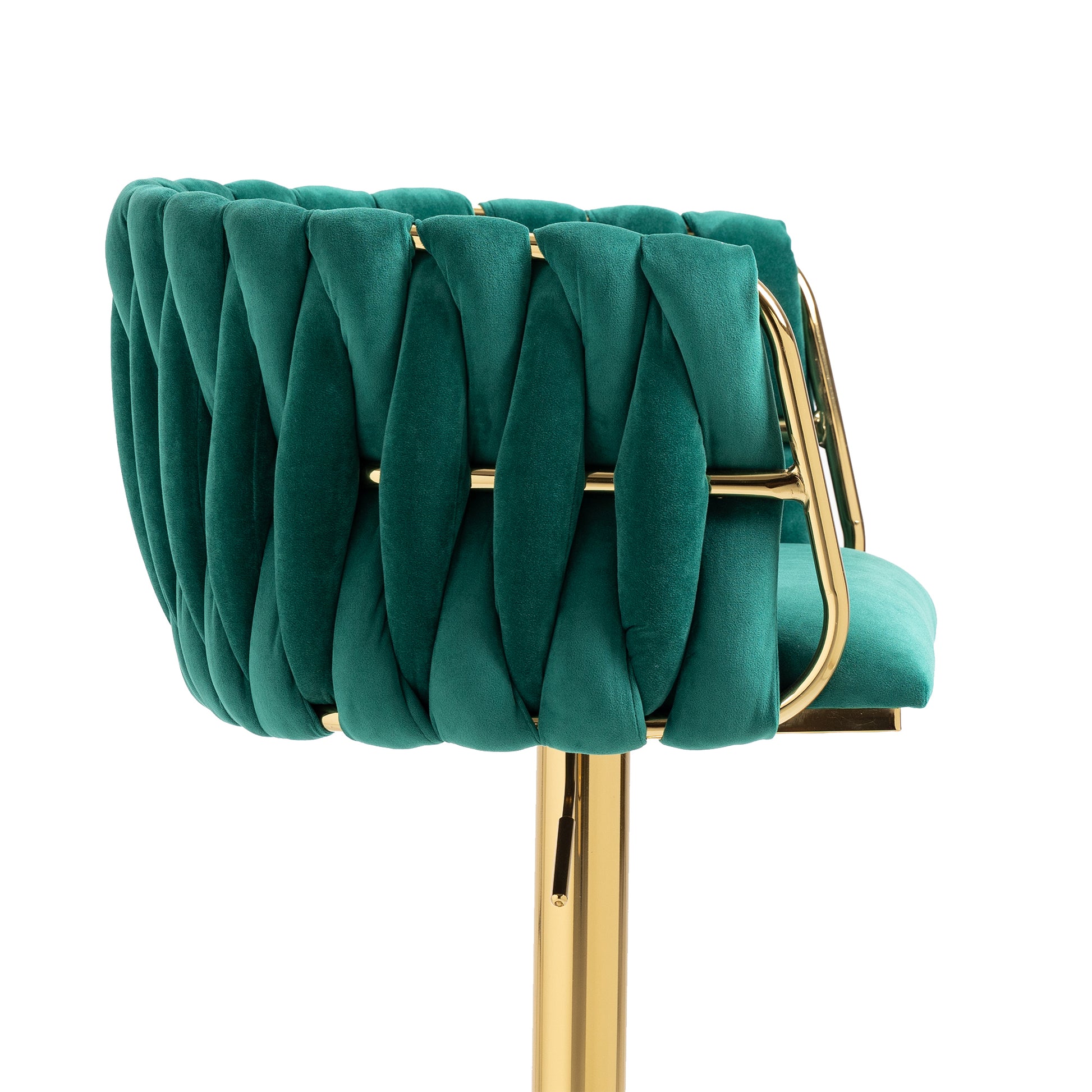 Coolmore Vintage Bar Stools With Back And Footrest Counter Height Dining Chairs 2Pc Set Emerald Metal