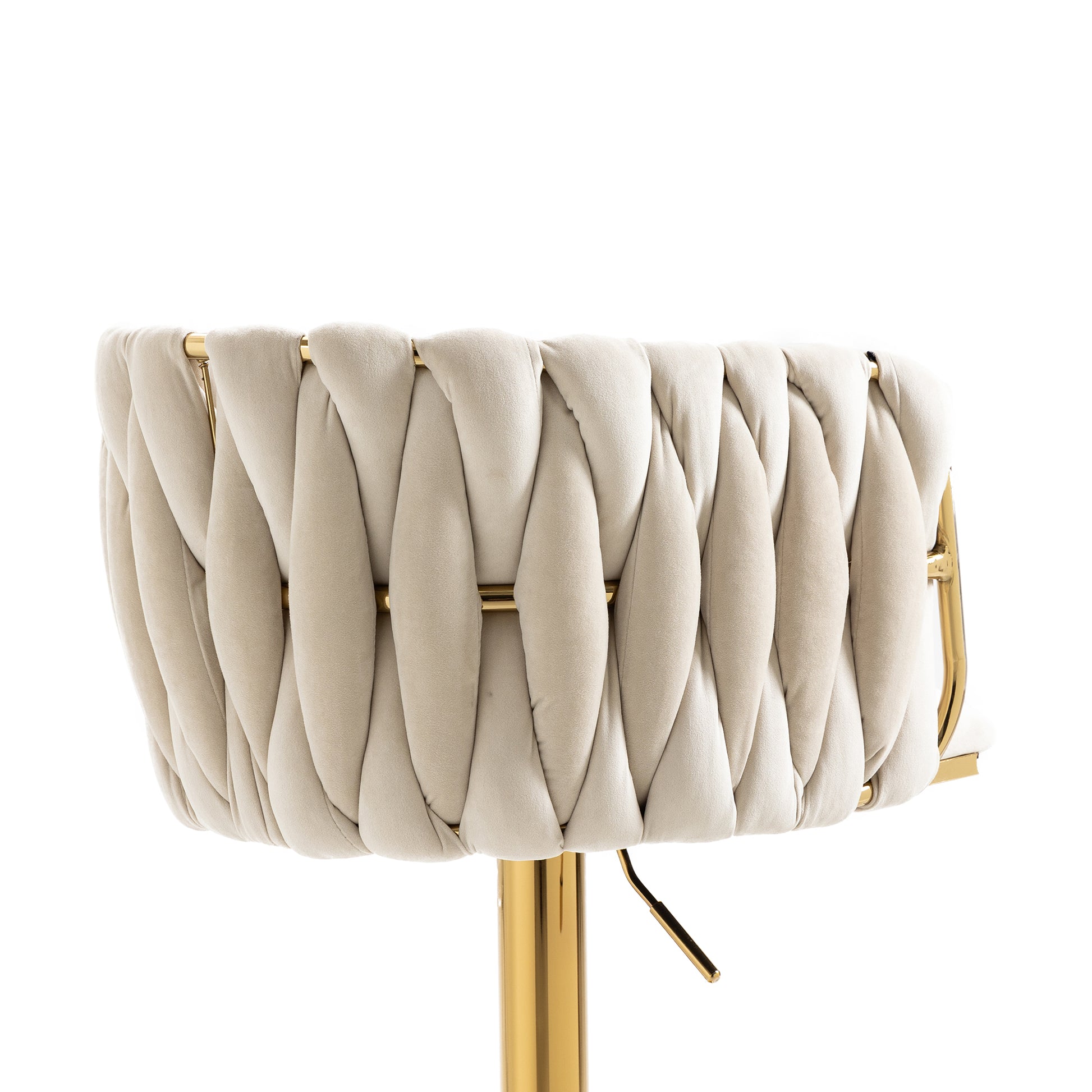 Coolmore Vintage Bar Stools With Back And Footrest Counter Height Dining Chairs 2Pc Set Ivory Metal