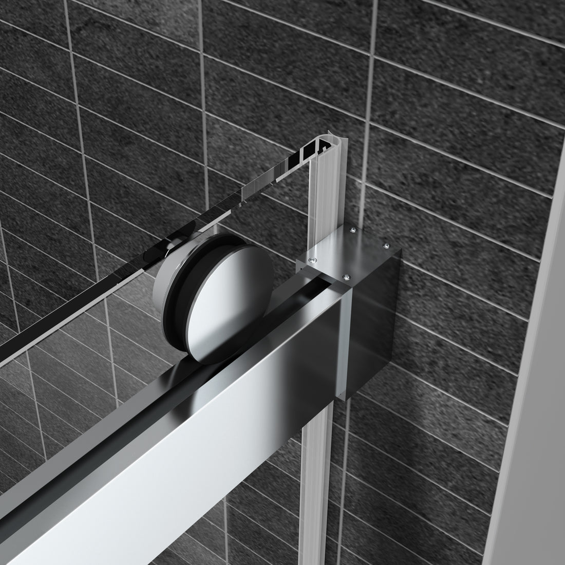 72*76" Double Sliding Frameless Shower Door Brushed Nickel With Buffer Brushed Nickel Glass