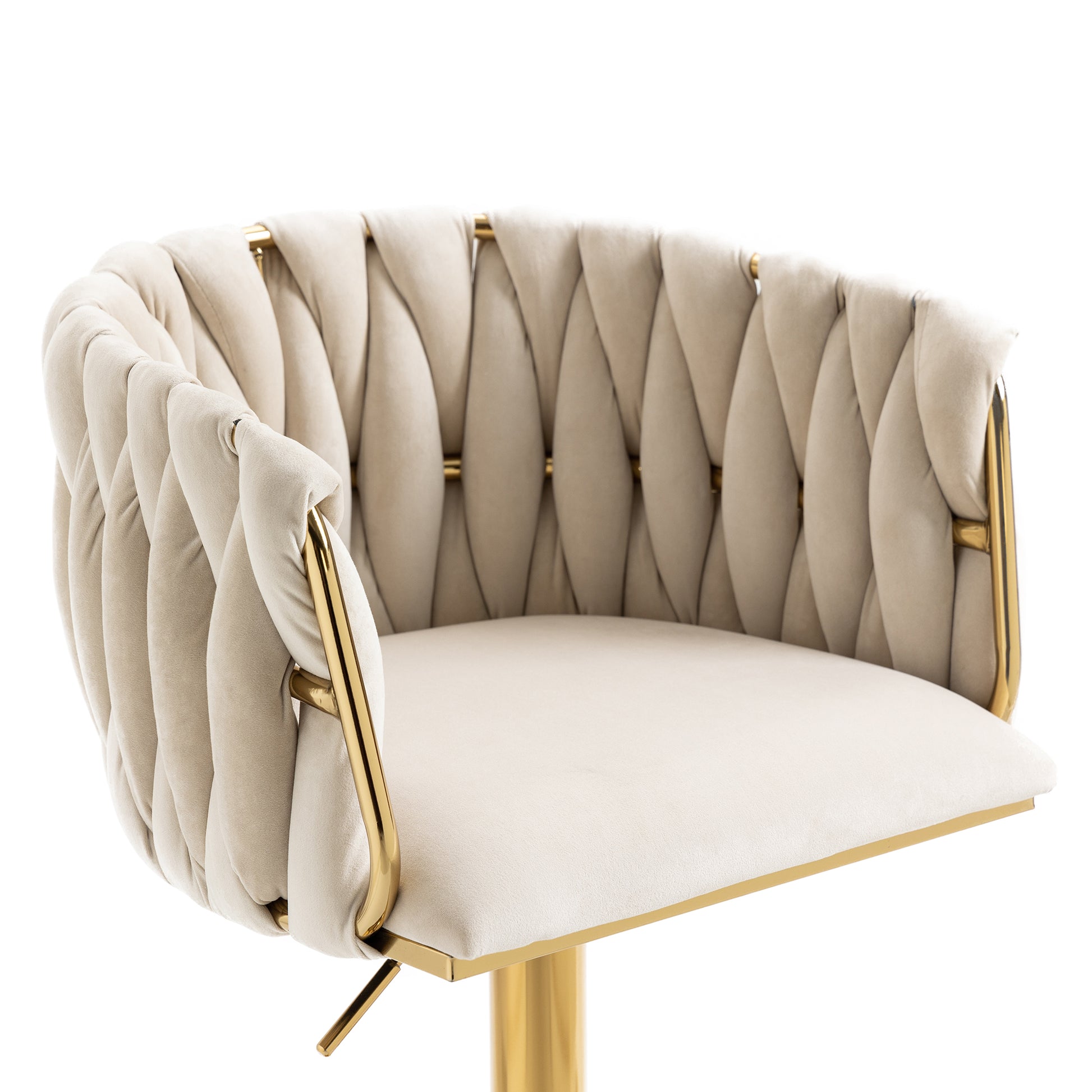 Coolmore Vintage Bar Stools With Back And Footrest Counter Height Dining Chairs 2Pc Set Ivory Metal