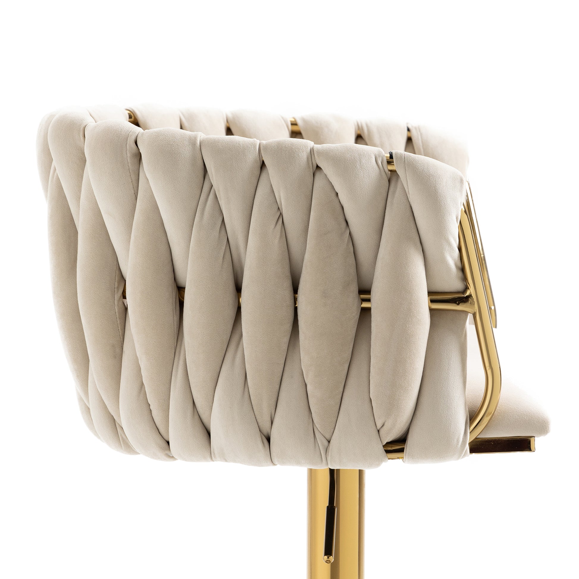 Coolmore Vintage Bar Stools With Back And Footrest Counter Height Dining Chairs 2Pc Set Ivory Metal