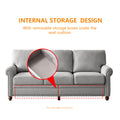 Linen Fabric Upholstery With Storage Sofa 2 3 Sectional Grey Grey Foam Fabric