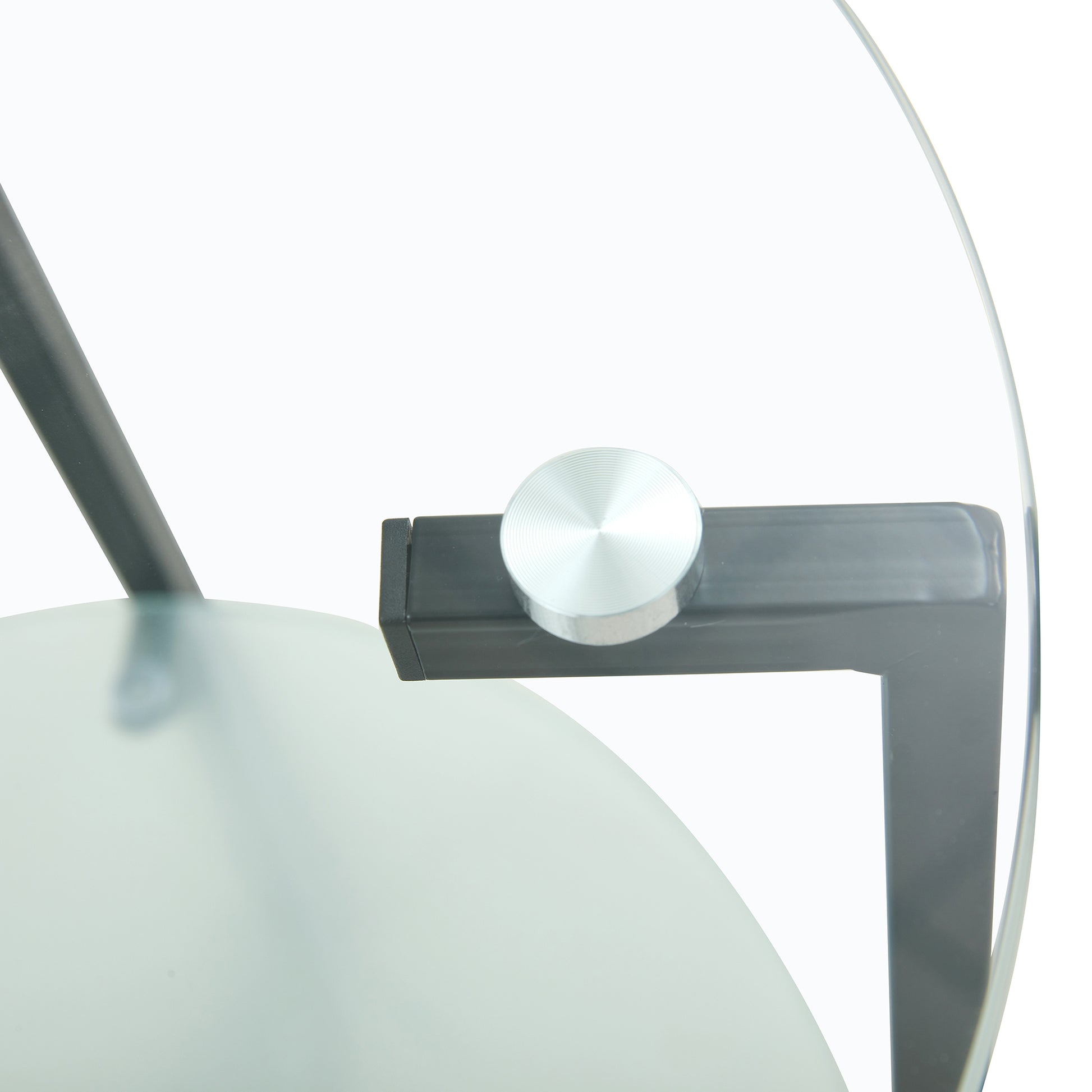 2 Piece Set Clear Tempered Glass End Table, Round Coffee Table For Bedroom Living Room Office Transparent Glass