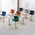 Bar Stools With Back And Footrest Counter Height Dining Chairs Velvet Grey 2Pcs Set Grey Upholstered
