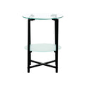 2 Layer Tempered Glass End Table, Round Coffee Table For Bedroom Living Room Office Transparent Glass