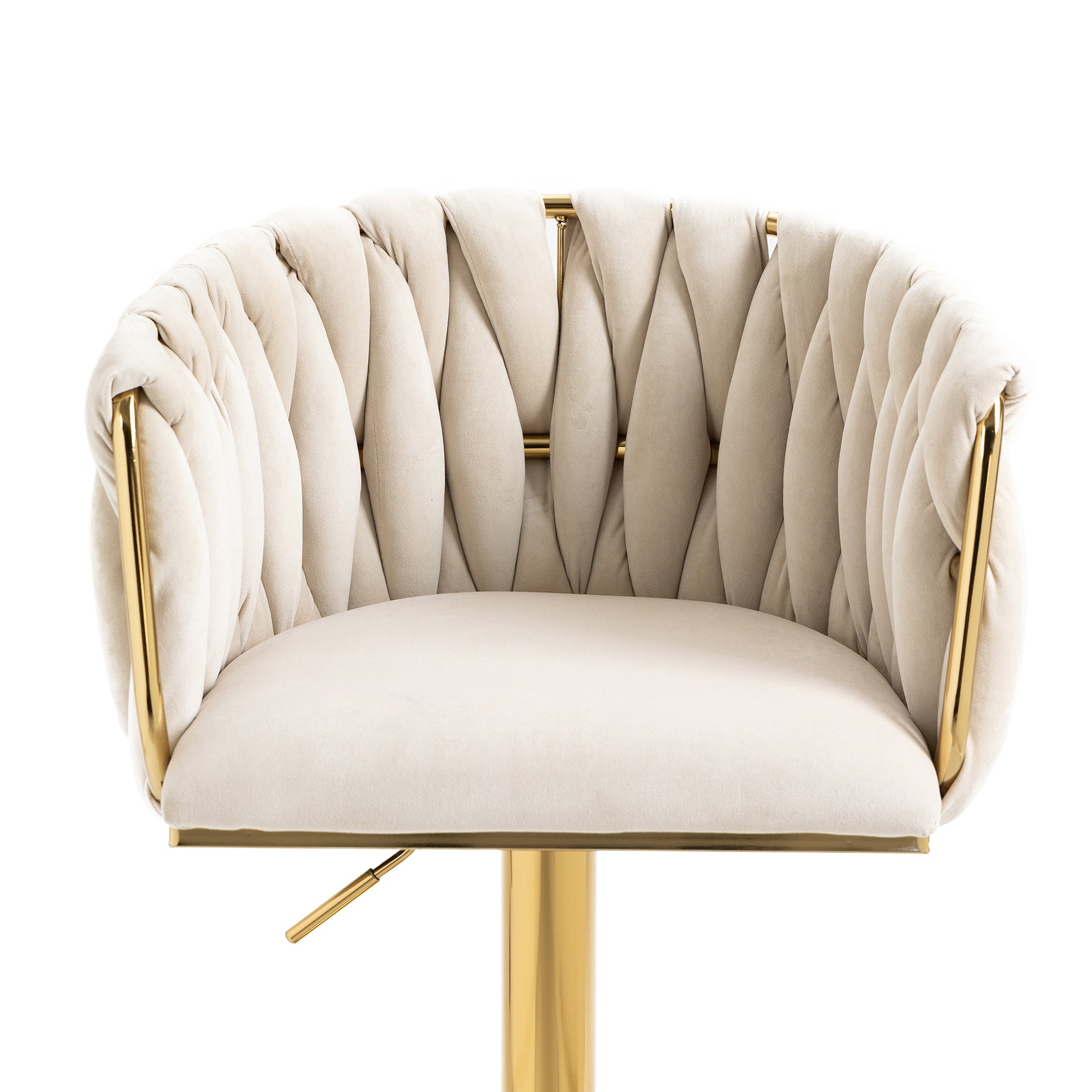 Coolmore Vintage Bar Stools With Back And Footrest Counter Height Dining Chairs 2Pc Set Ivory Metal