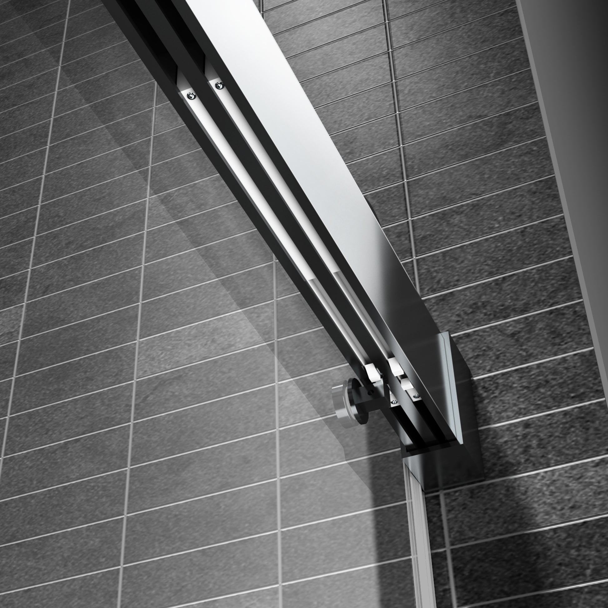 72*76" Double Sliding Frameless Shower Door Brushed Nickel With Buffer Brushed Nickel Glass