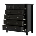 Drawer Dresser Bar Cabinet Side Cabinet,Buffet Sideboard,Buffet Service Counter, Solid Wood Frame,Plasticdoor Panel,Retro Shell Handle,Applicable To Dining Room, Living Room, Kitchen ,Corridor,Black 5 Or More Drawers Black Primary Living Space Classic