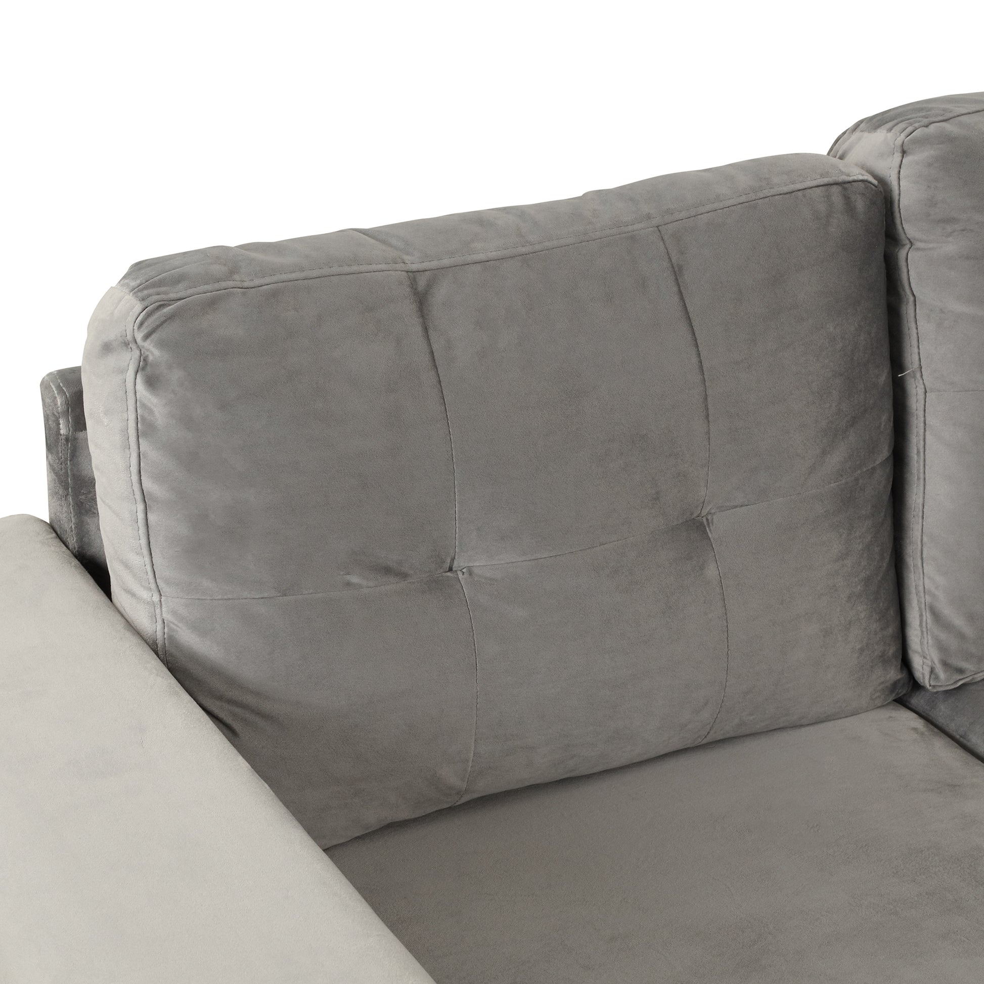 105" Modern Sectional Sofa With Storage Ottoman, L Shape Couch With 2 Pillows And Cup Holder,Sectional Sofa With Reversible Chaise For Living Room,Gray Gray Foam Velvet 6 Seat