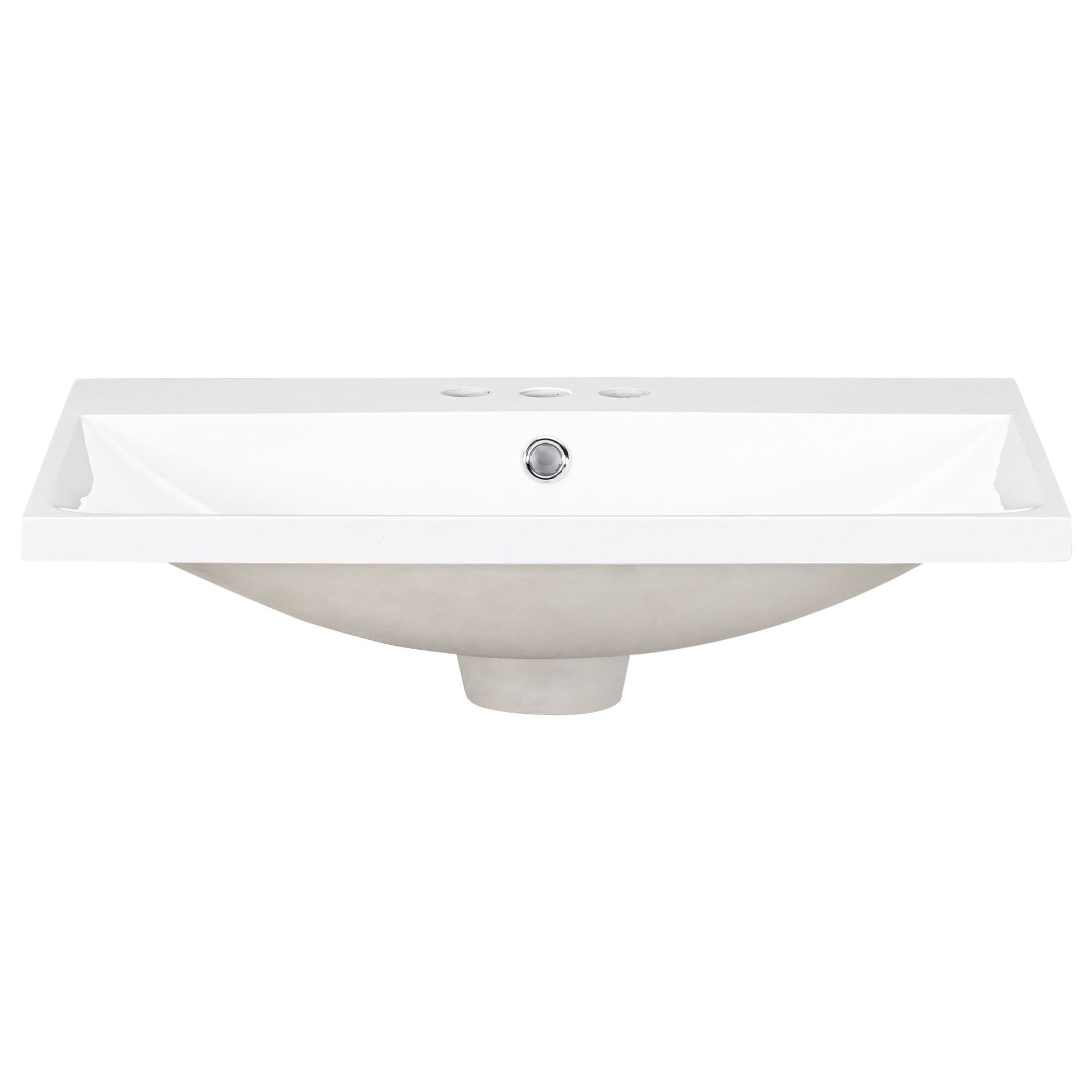 24" Bathroom Vanity Top Only, White Basin, 3 Faucet Holes, 4" Faucet Available, Ceramic White Ceramic