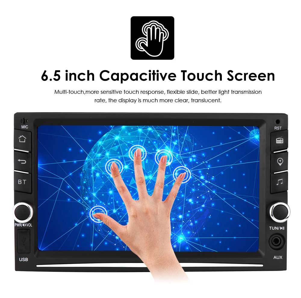 6.5 inch Double 2Din Touch Screen Android10 Support black-abs+pc