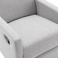 Modern Upholstered Rocker Nursery Chair Plush Seating Glider Swivel Recliner Chair, Gray Gray Linen