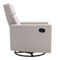 Modern Upholstered Rocker Nursery Chair Plush Seating Glider Swivel Recliner Chair, Tan Tan Linen