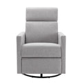 Modern Upholstered Rocker Nursery Chair Plush Seating Glider Swivel Recliner Chair, Gray Gray Linen